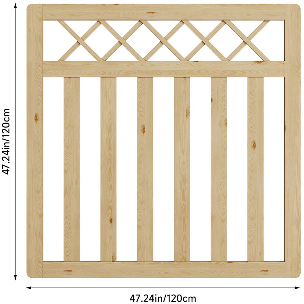 Outdoor Cross Top Wooden Nature Garden Fence Door, 120 x 120 x 2.5cm Image 8