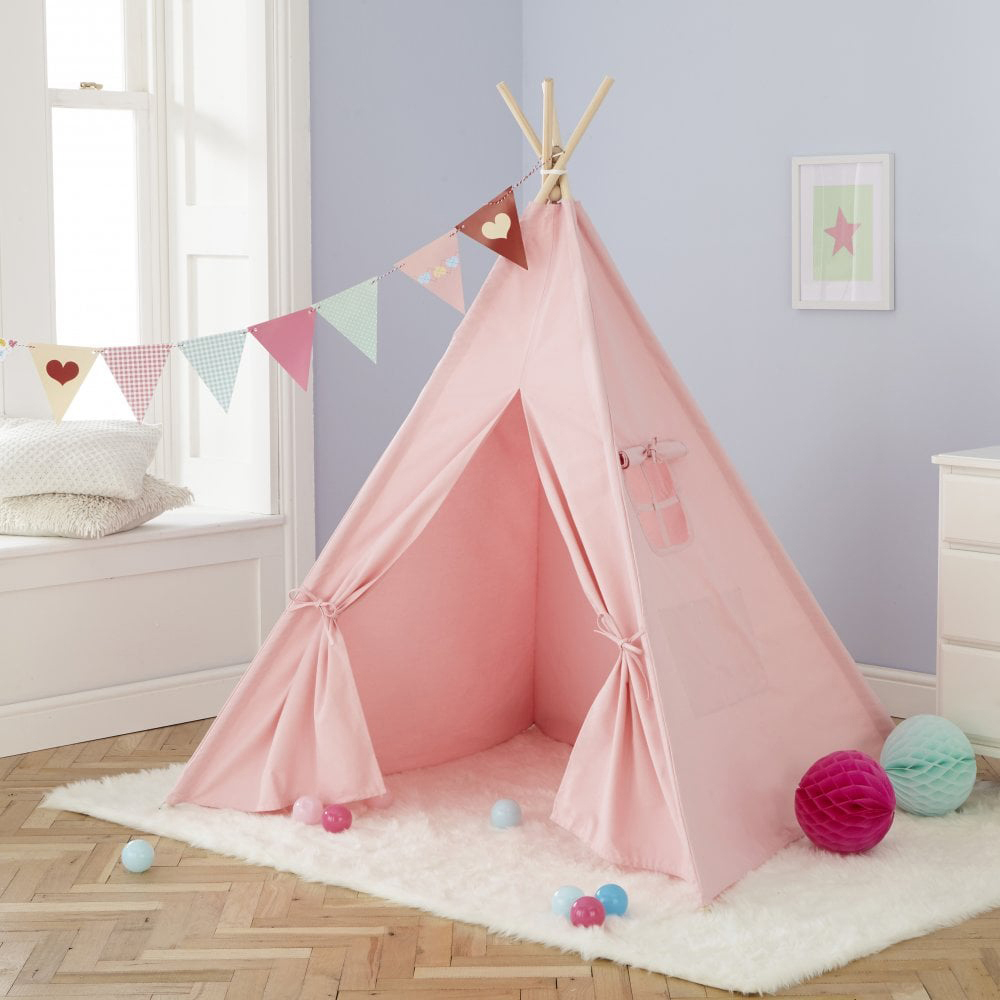 Neo Pink Canvas Kids Indian Tent TeePee Image 2
