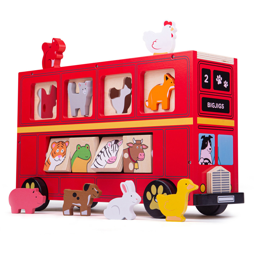 Bigjigs Toys Kids Shape Sorter Bus Toy Image 1