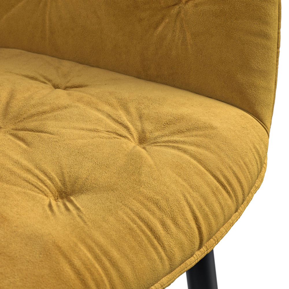 Furniture Online Anika Set Of 2 Mustard Velvet Padded Seat Dining Chair Image 6