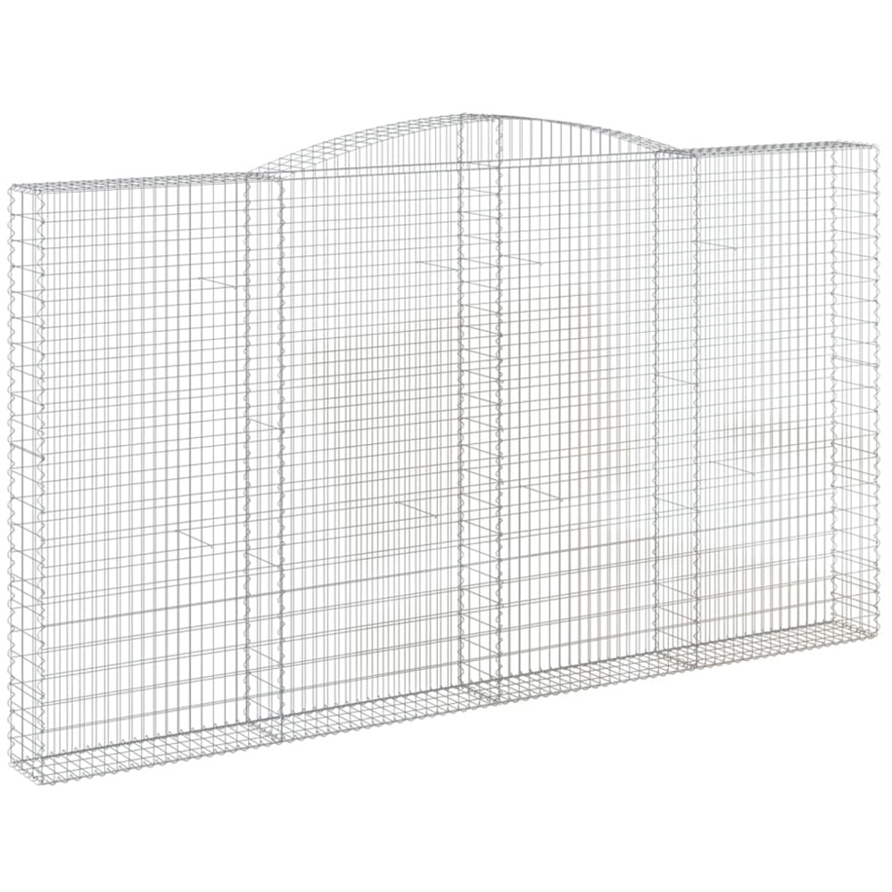 vidaXL Silver Galvanised Iron Arched Gabion Basket 400 x 30 x 220/240cm 7 Pack Image 1