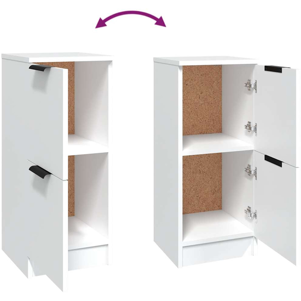 vidaXL 2 Drawer White Slim Sideboard Image 6