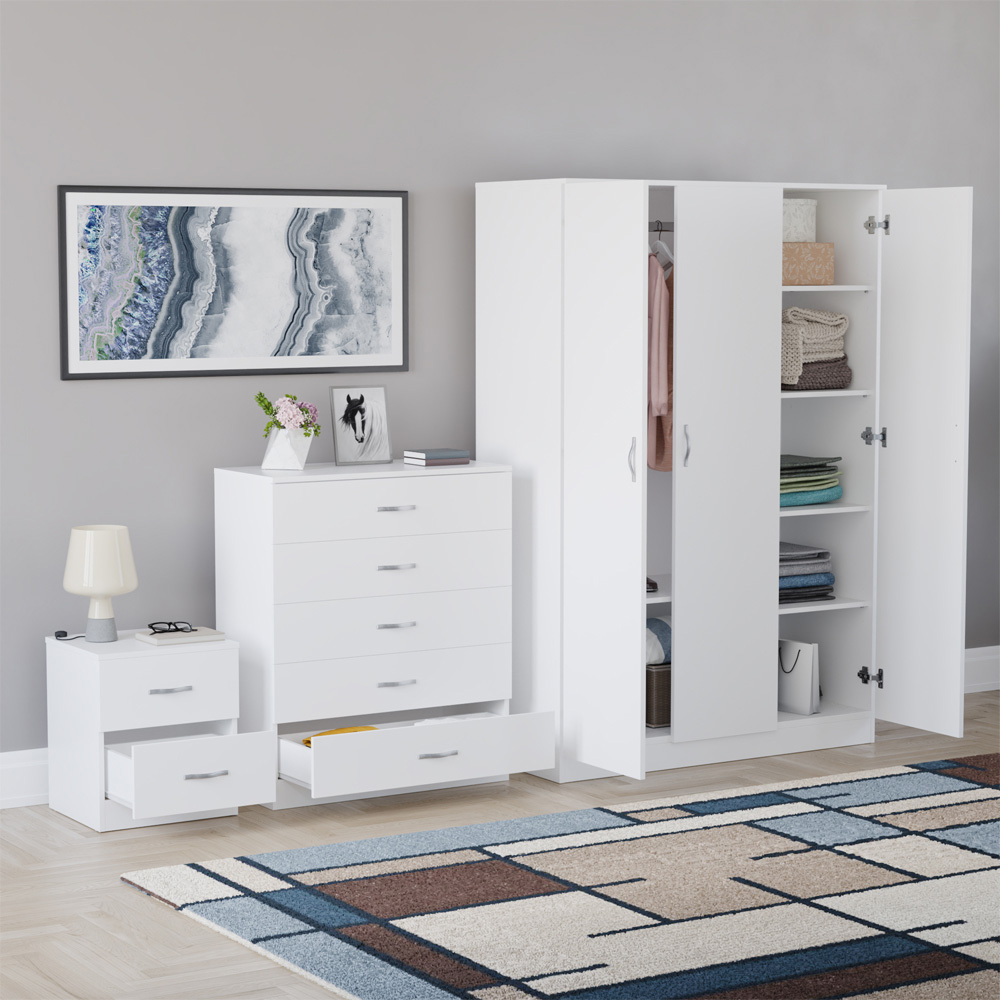 VIDA DESIGNS Riano White 3 Piece Bedroom Furniture Set Image 5