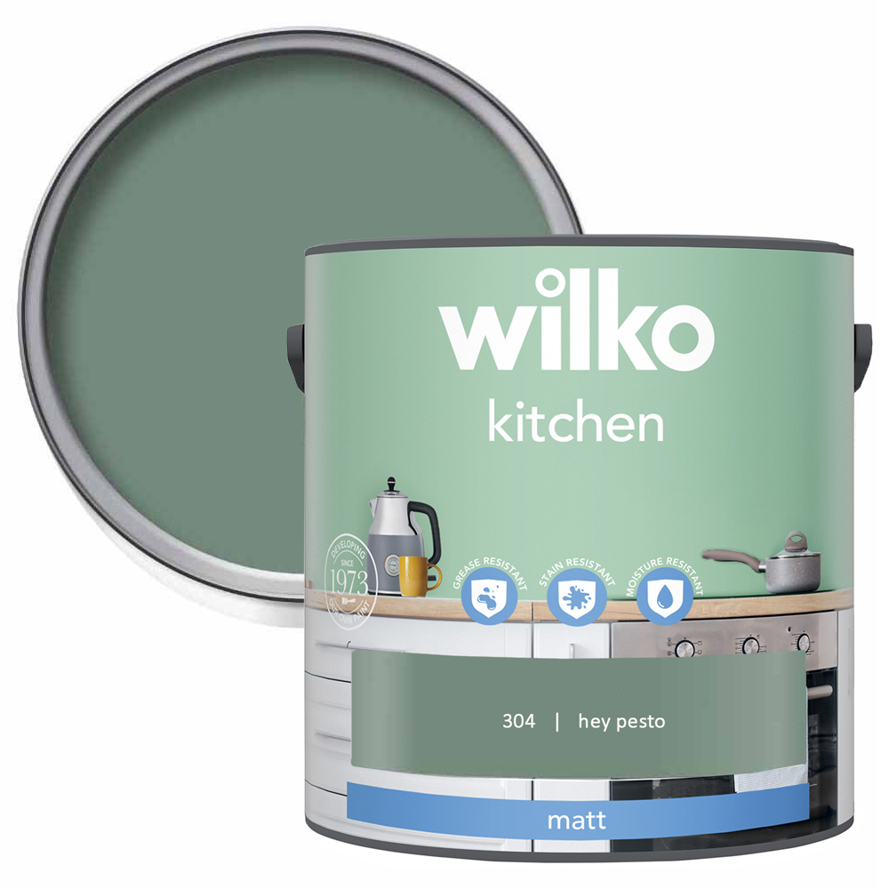 Wilko Kitchen Hey Pesto Matt Emulsion Paint 2.5L Image 1