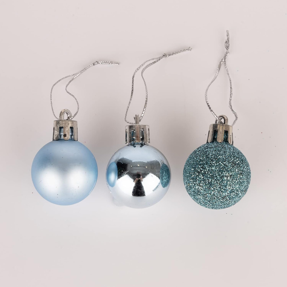 Shatchi 3cm Light Blue Shatterproof Christmas Baubles 12 Pack Image 3