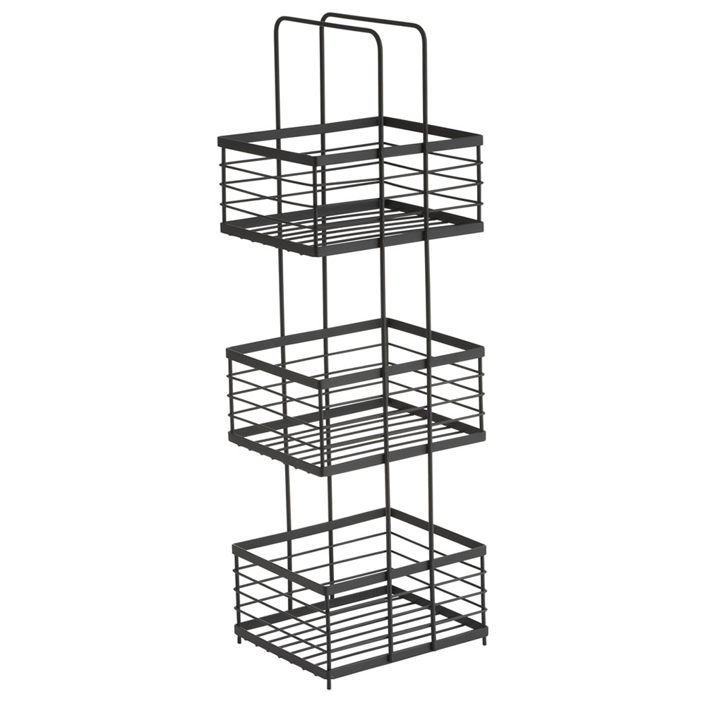Wilko Matt Black 3 Tier Storage Caddy Wilko
