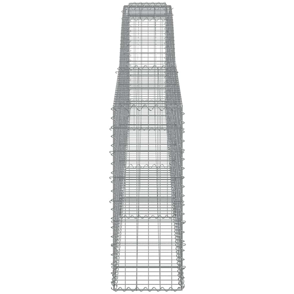 vidaXL Silver Galvanised Iron Arched Gabion Basket 400 x 30 x 80/100cm 20 Pack Image 3