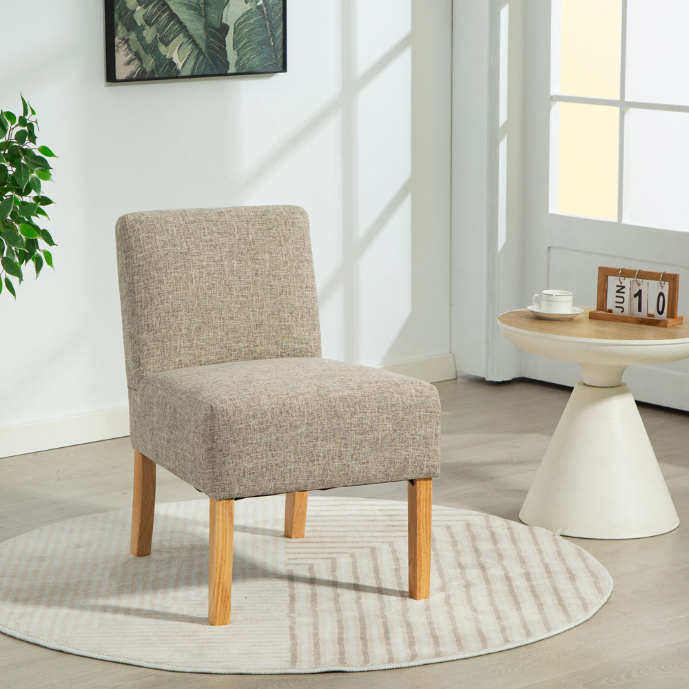 Artemis Home Selina Light Brown Fabric Armless Accent Chair Image 6