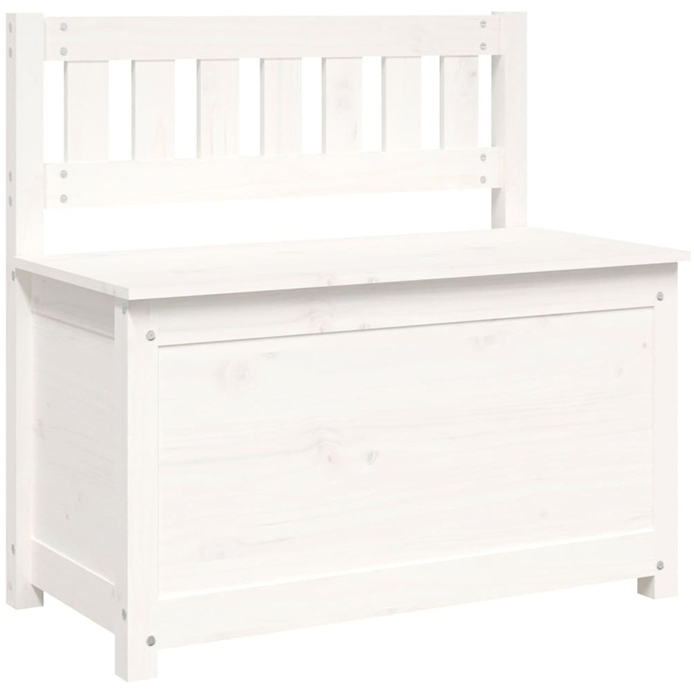 vidaXL White Solid Wood Pine Storage Bench 80 x 41 x 77cm Image 6
