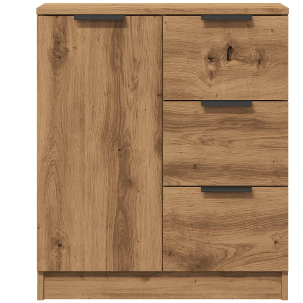 vidaXL Single Door 3 Drawer Artisan Oak Sideboard Image 4