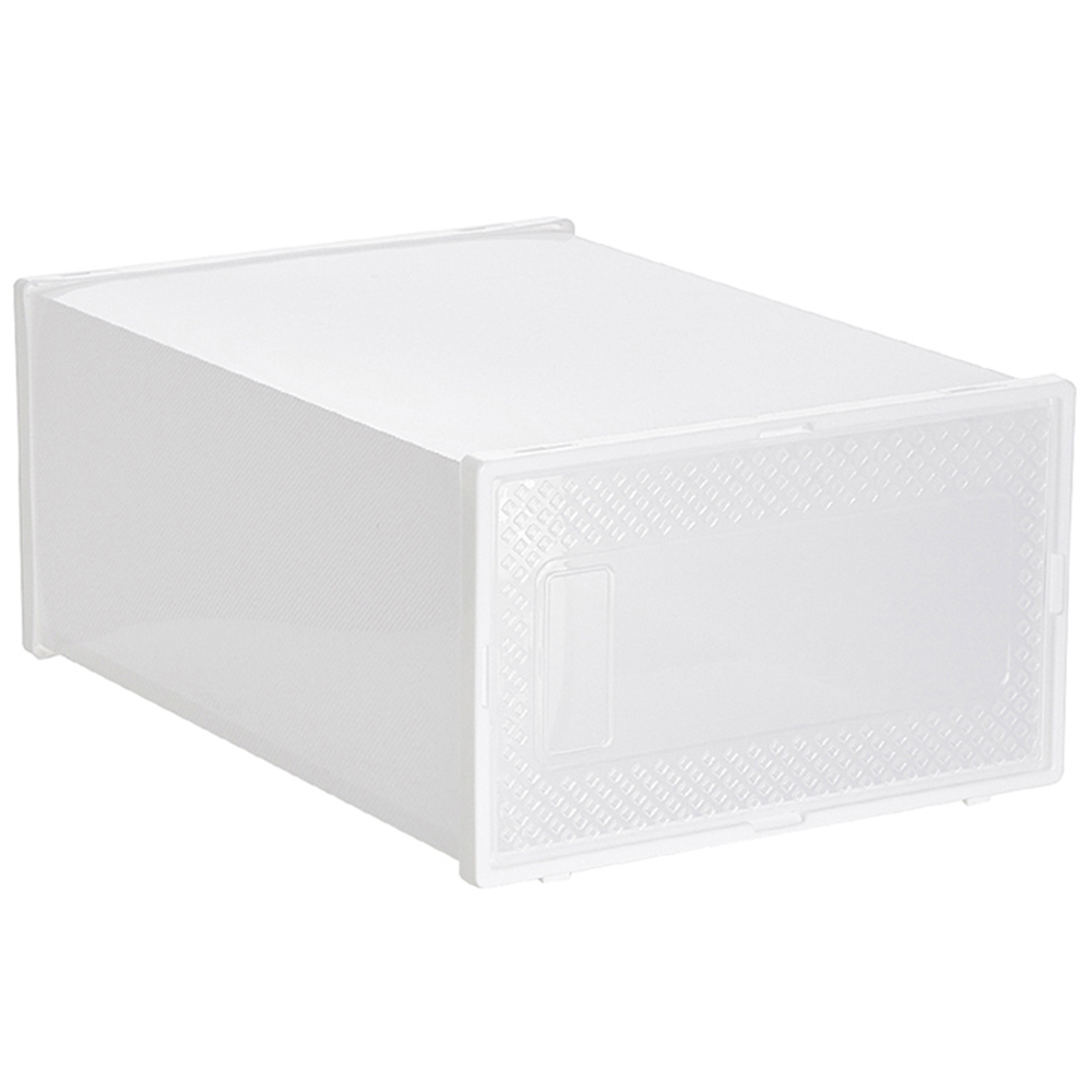 H&O Direct White Stackable Waterproof Shoe Storage Boxes with Ventilation Holes 12 Pack Image 1