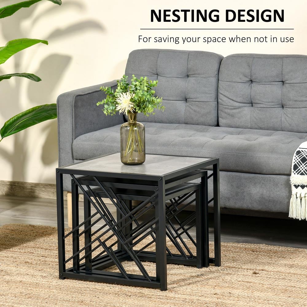 Portland Grey Nest of Tables Set of 3 Image 6
