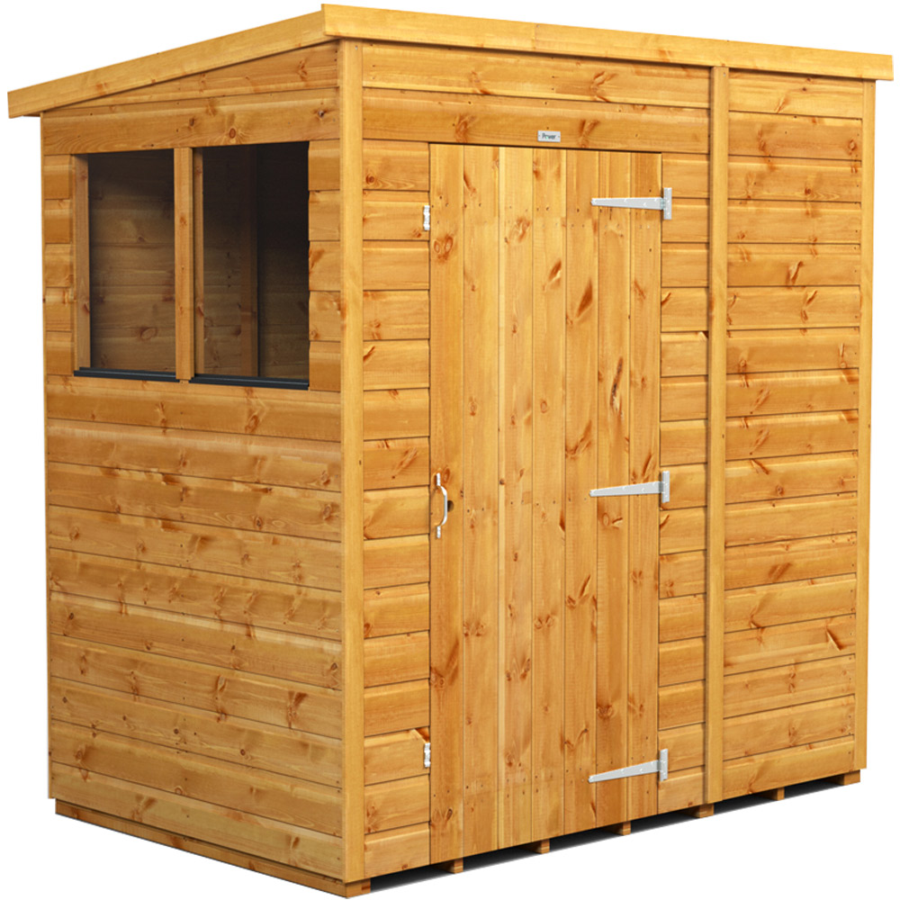 Power Sheds 6 x 4ft Pent Wooden Shed with Window Image 1