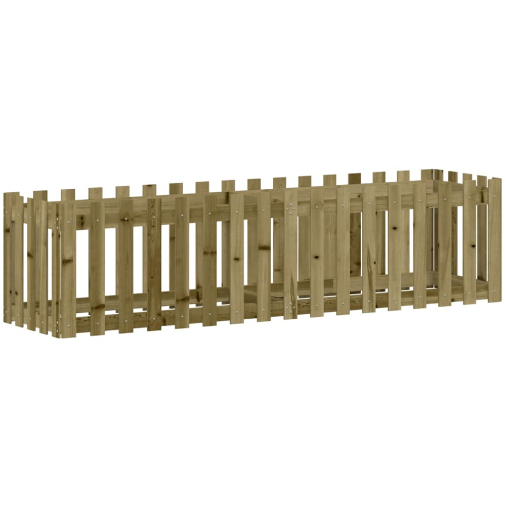 vidaXL Brown Impregnated Solid Pine Wood Raised Garden Bed 50 x 200 x 50cm Image 4