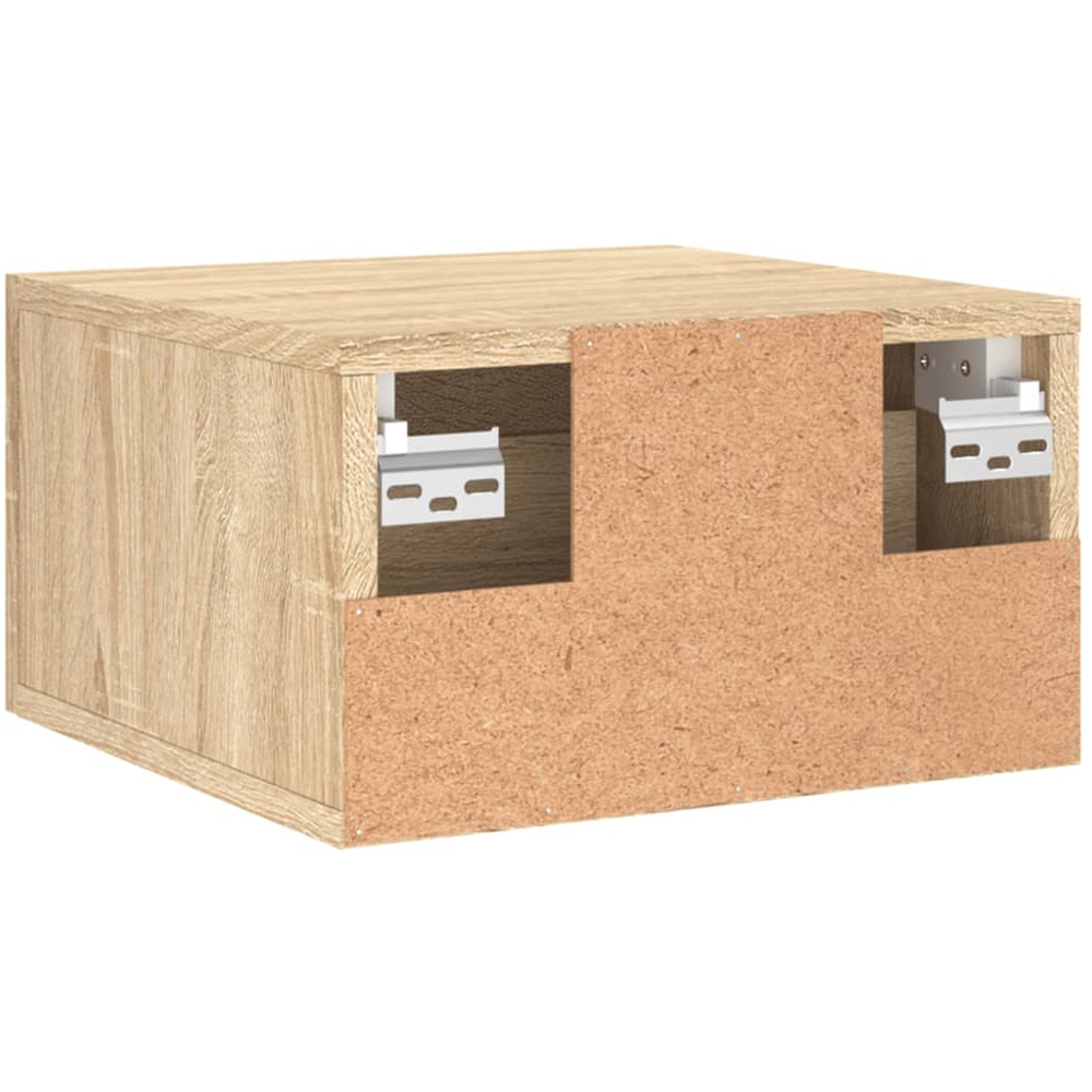 vidaXL Single Drawer Sonoma Oak Wall Mounted Bedside Cabinet Image 8