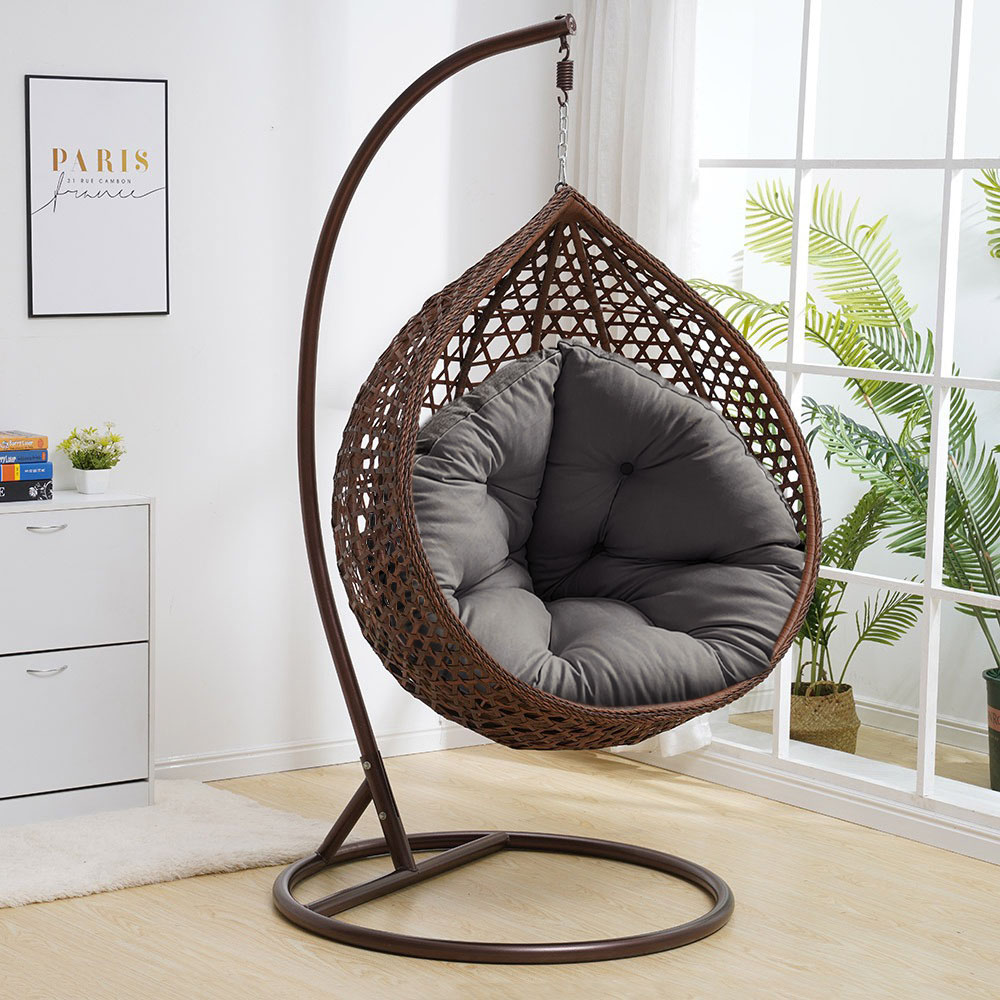 Living and Home Grey Hanging Chair Seat Cushion Image 2