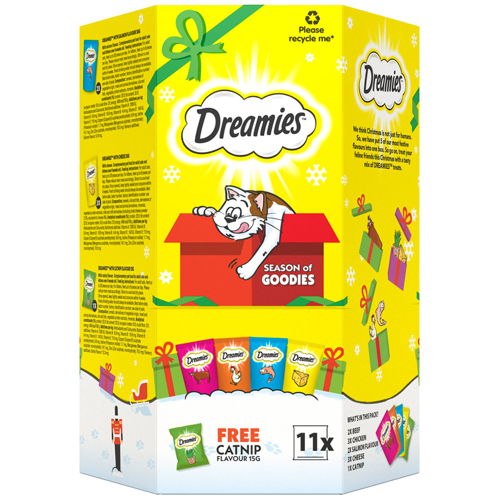 Dreamies Mixed Biscuits Christmas Gift Box Adult Cat Treat 315g Image 1