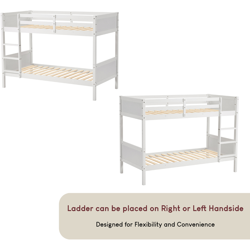 JUNIOR VIDA Gemini Single White Detachable Bunk Bed with Foam Mattress Image 5