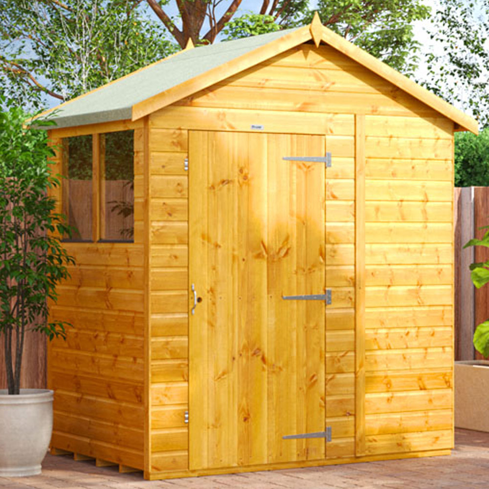 Power Sheds 4 x 6ft Apex Wooden Shed with Window Image 2