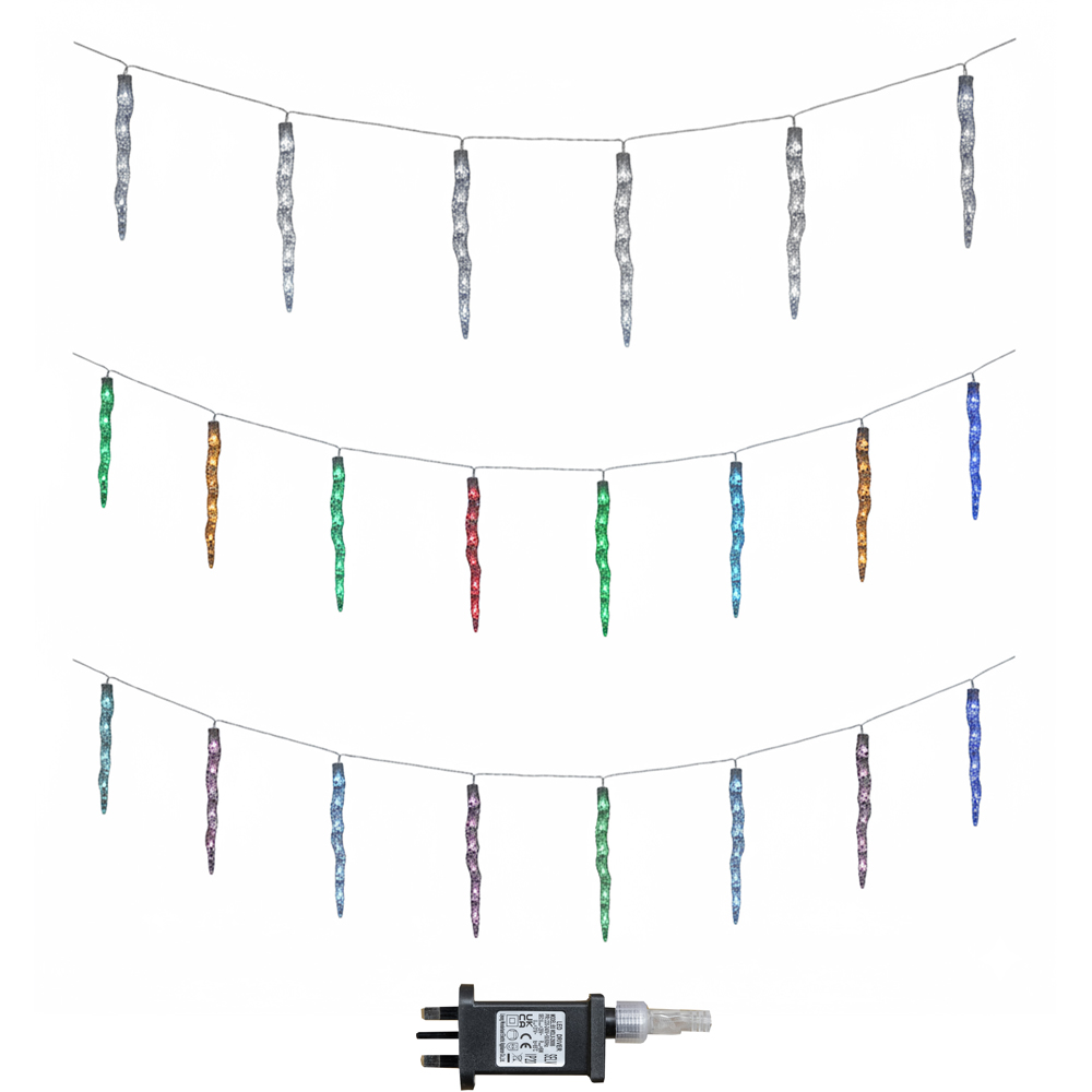Samuel Alexander 50 Cool and Multi-Coloured LED Christmas Smart Icicle Light Image 2