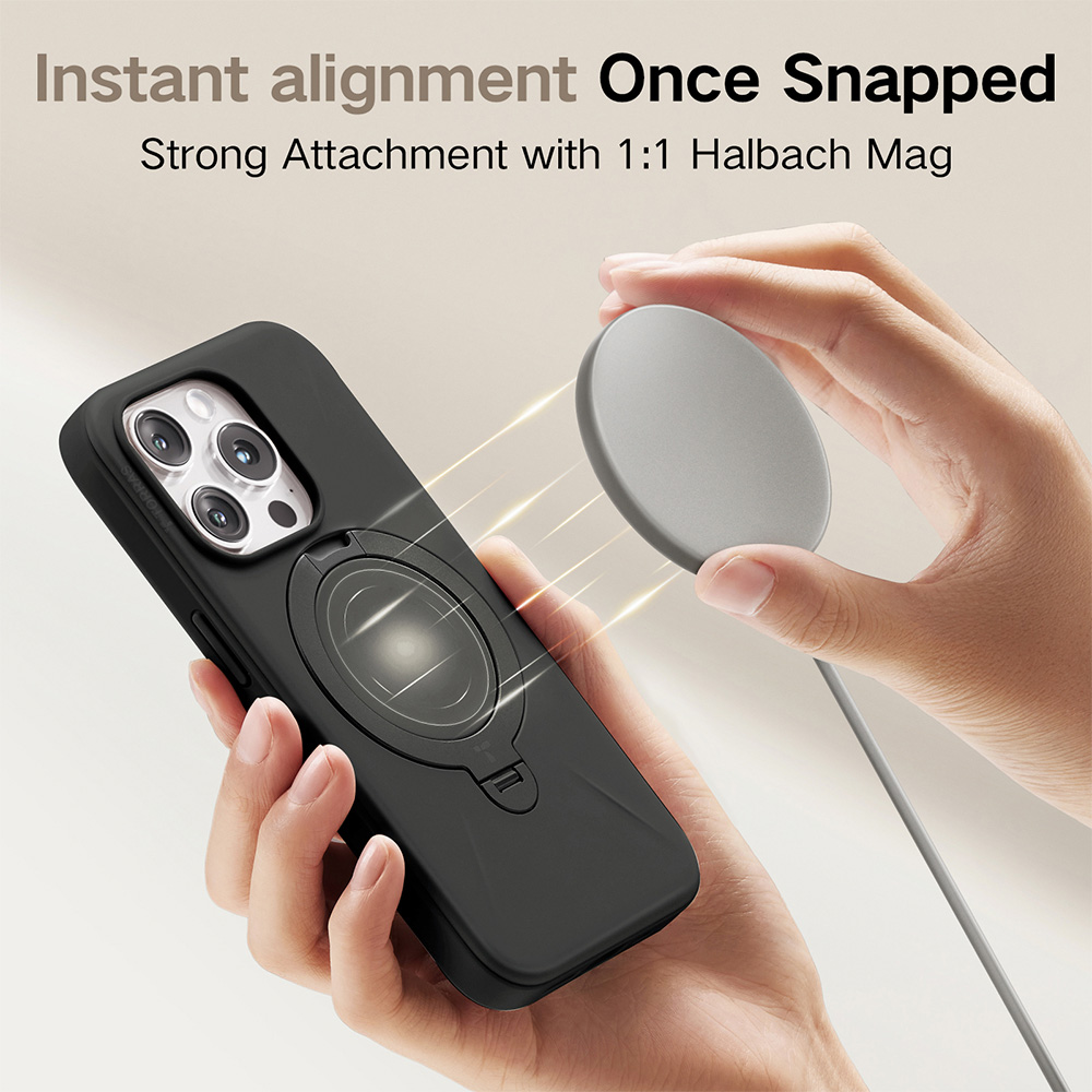 Torras Ostand Spin Black iPhone 16 Pro Max Fusion Phone Case Image 7
