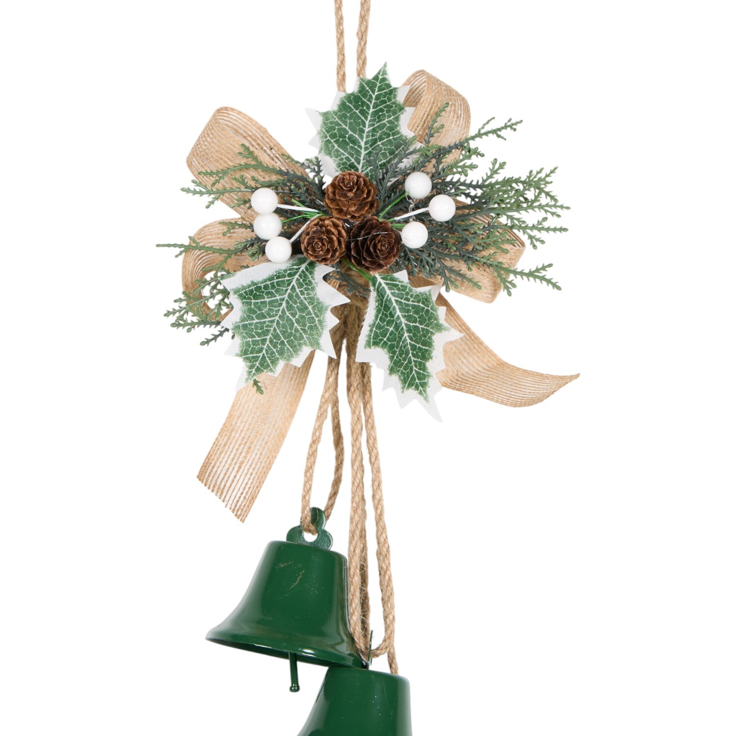 Hanging Door Bell Decoration Green and Gold Image 3