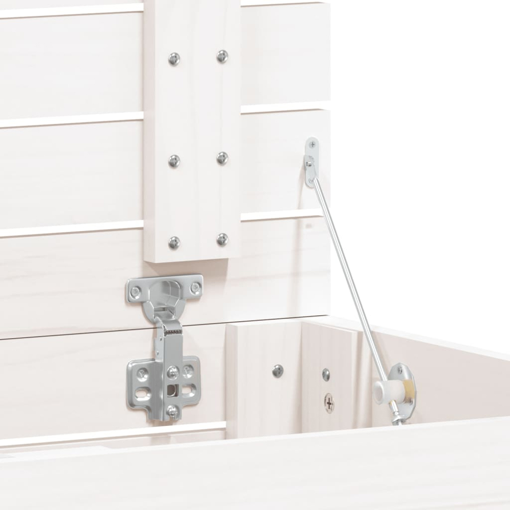 vidaXL White Solid Pine Wood Laundry Basket 88.5 x 44 x 66cm Image 7