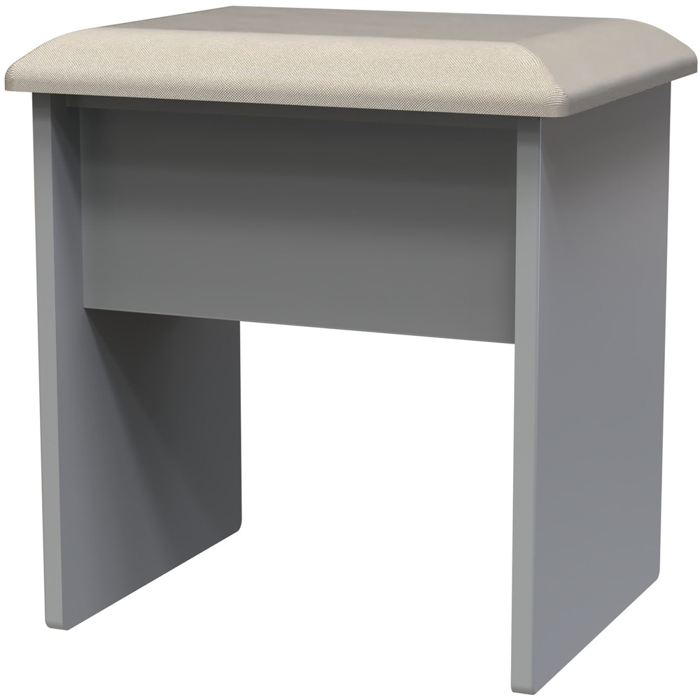 Crowndale New York Dusk Grey Vanity Stool Ready Assembled Image 2