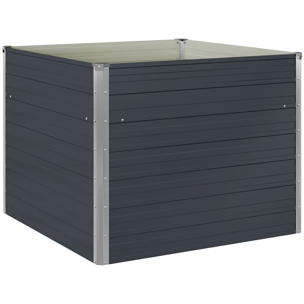 vidaXL Anthracite Galvanised Steel Raised Garden Bed 77 x 100 x 100cm Image 3