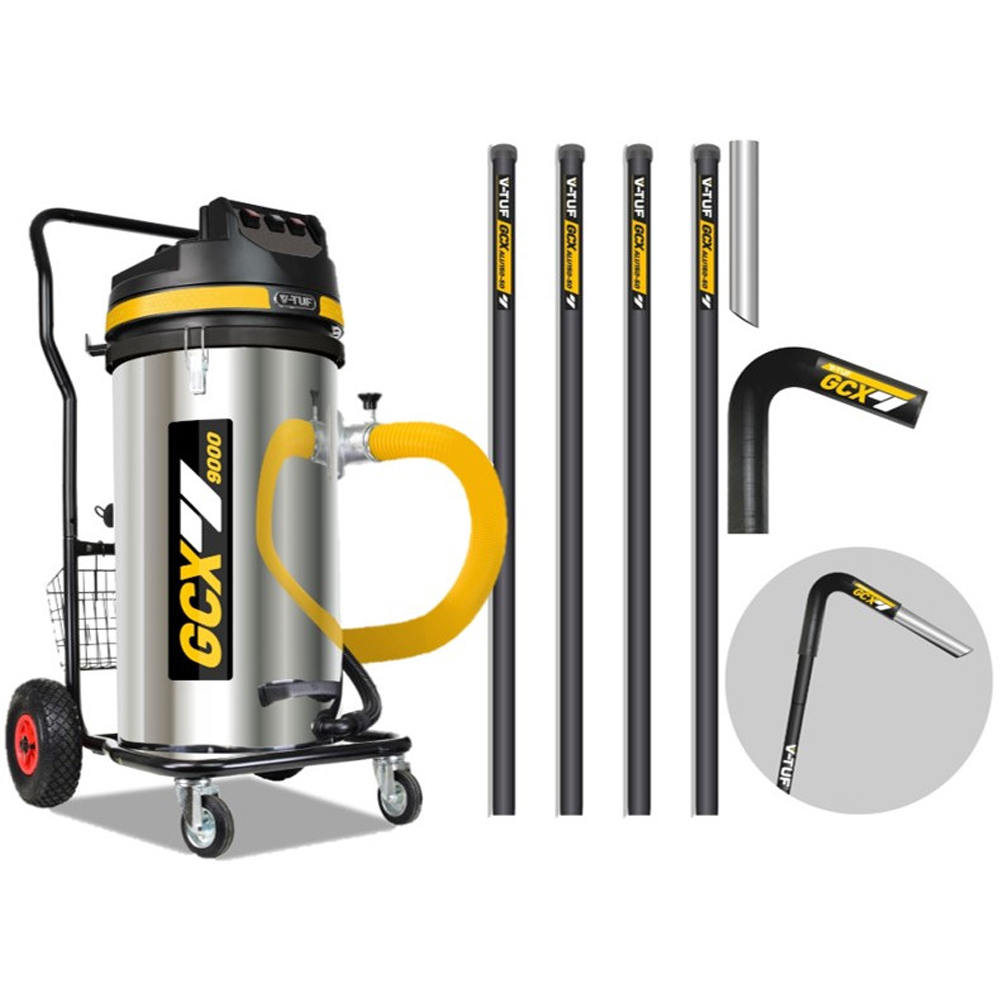 V-TUF GCX9000 XL Rugged Industrial Vacuum Cleaner 3500W with GCX ALU Gutter Kit Camera and Bag 20ft Image