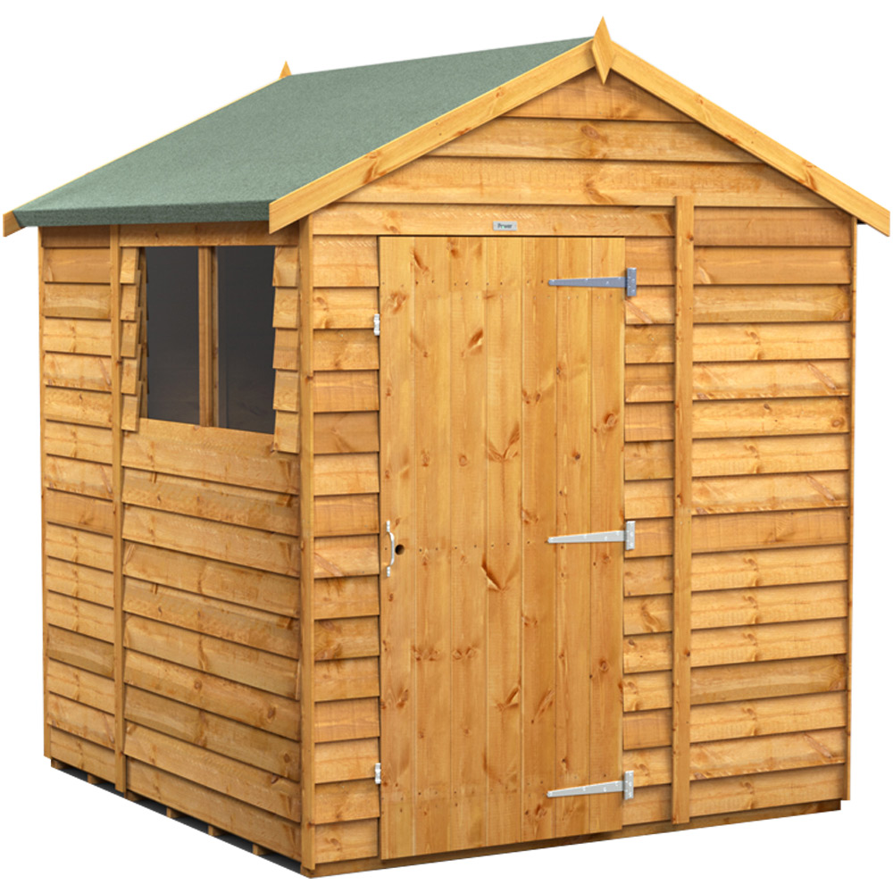 Power Sheds 6 x 6ft Overlap Apex Wooden Shed with Window Image 1