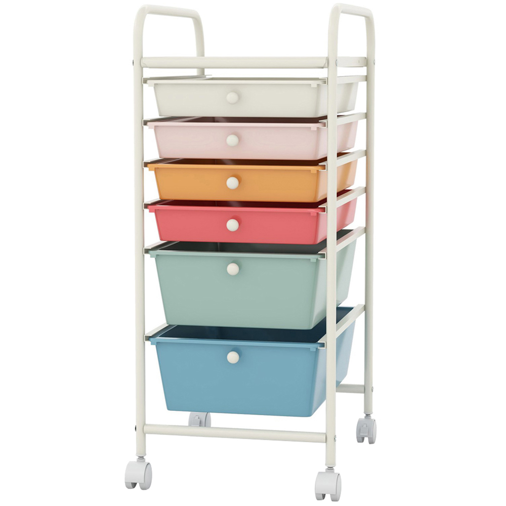 Costway 6 Drawer Colourful Storage Trolley Image 1