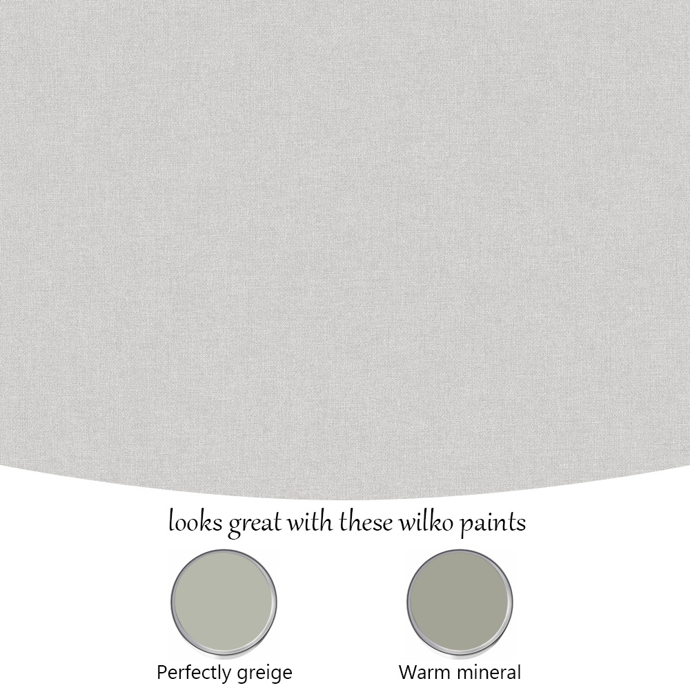 Grandeco Panama Linen Fabric Grey Plain Wallpaper Image 4