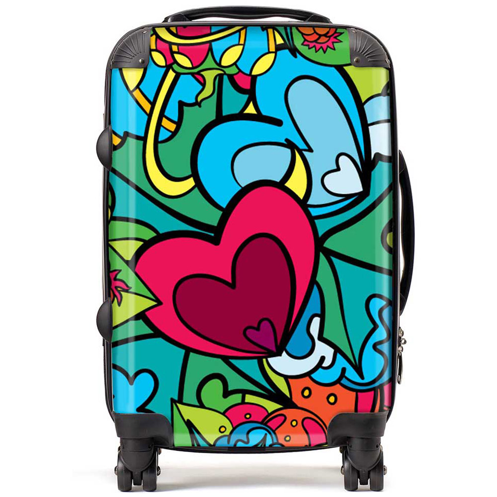 Warren Reed Designer Cabin Hippie Psychedelic Pattern Suitcase Image 1