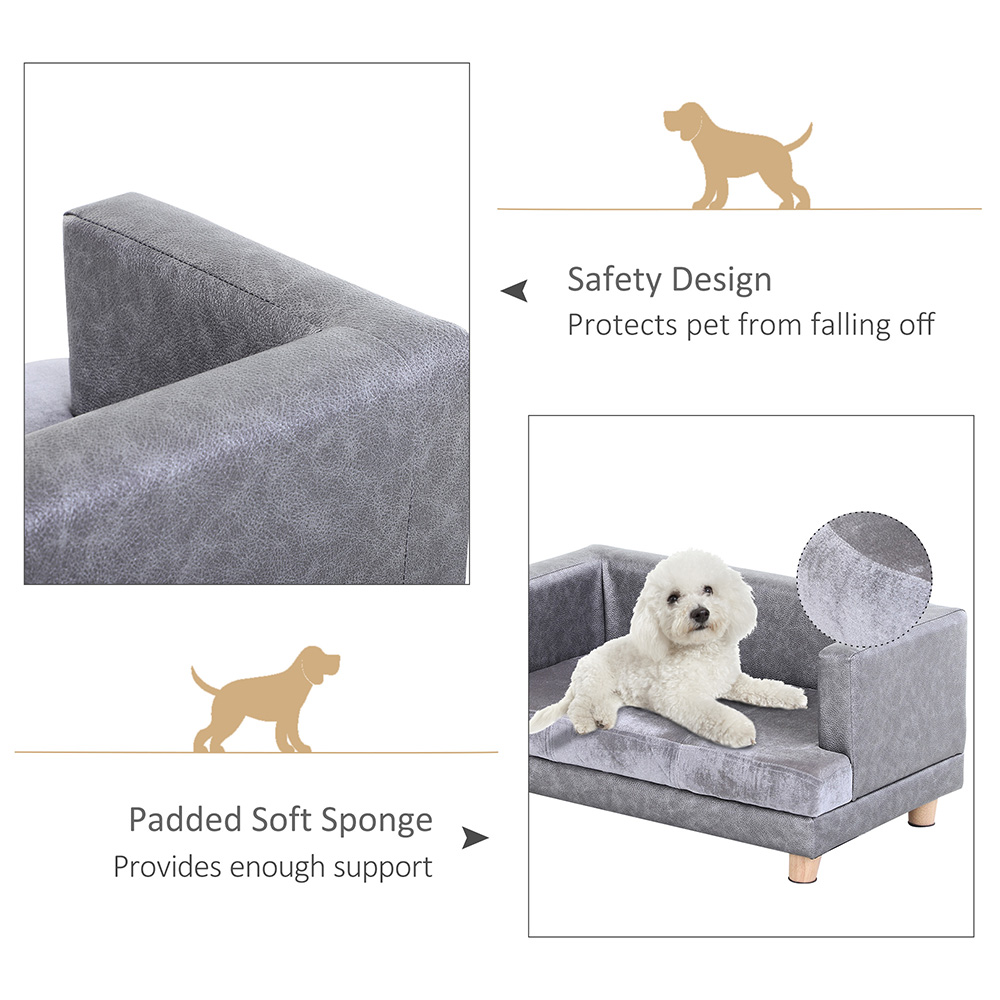 PawHut Grey Sofa Lounge Bed Image 7