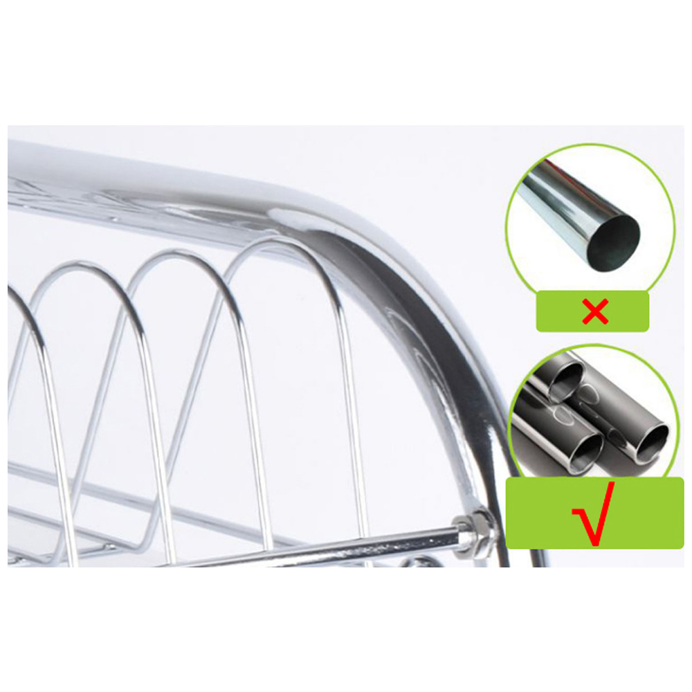 Living And Home WH0698 Green Chrome Dish Rack Multi-Tiered Image 4