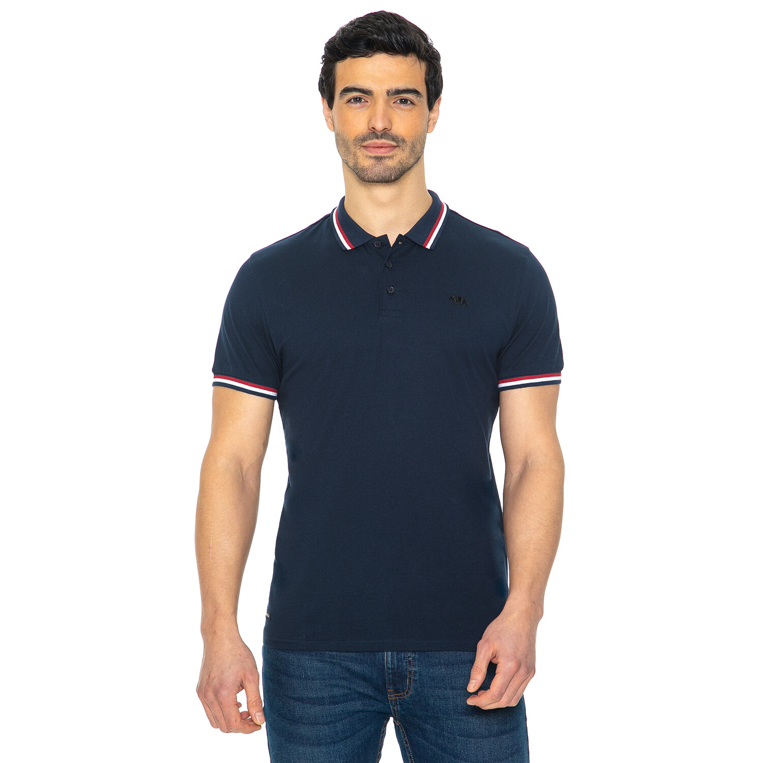Pack of Two Men's Headland Polo Shirts - Navy / S Image 1