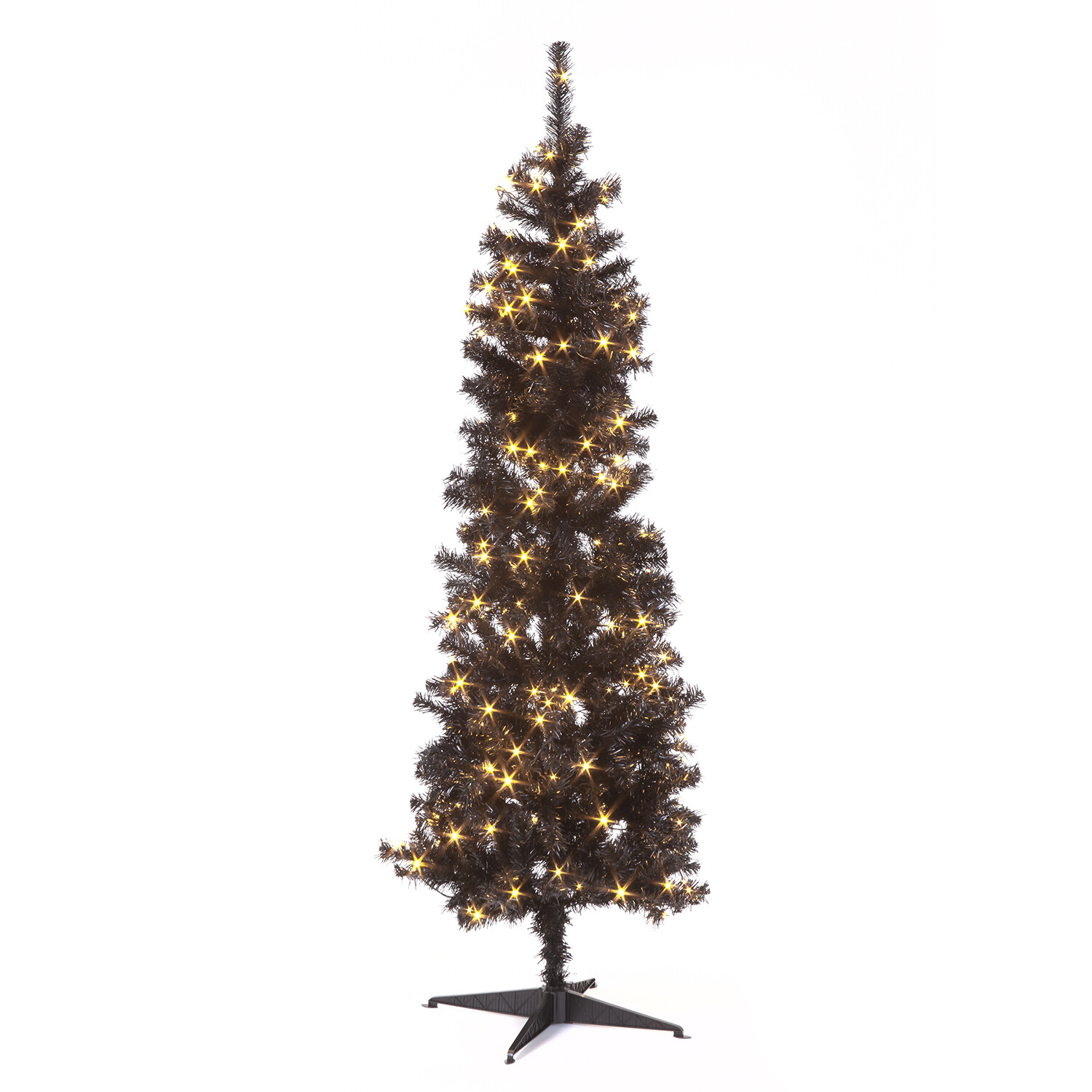 Pre-Lit Christmas Tree - Black / 5ft / Warm White LEDs Image 1