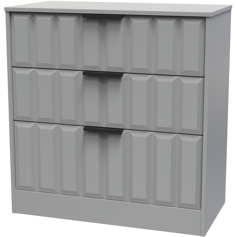 Crowndale New York 3 Drawer Dusk Grey Deep Chest of Drawers Ready Assembled Image 2