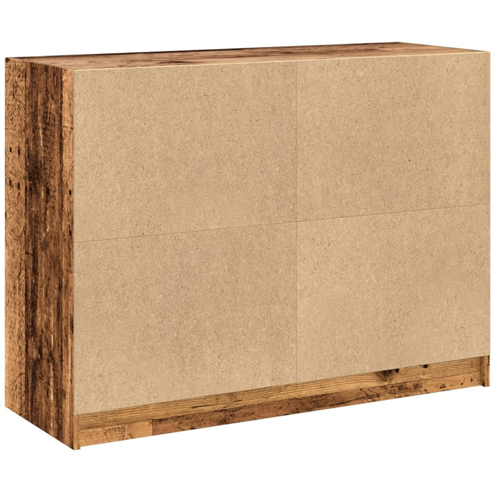 vidaXL 2 Glass Door 2 Shelf Old Wood Sideboard Image 6