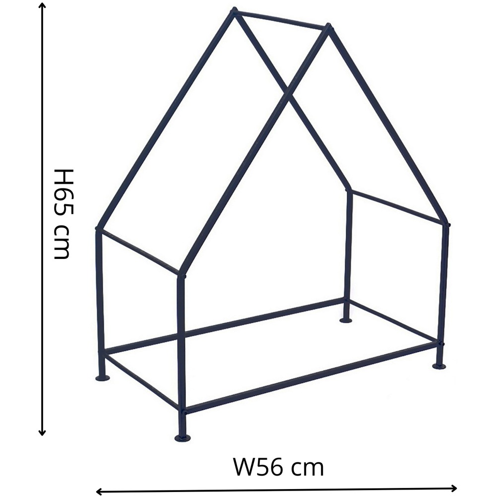 Ivyline Black Iron House-Shaped Log Holder 65 x 56cm Image 4