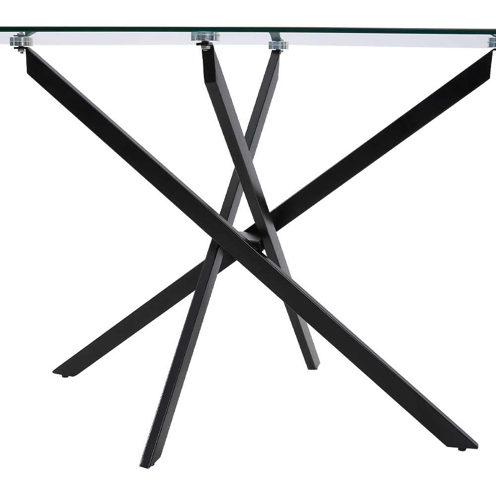 Living and Home 4 Seater Rectangular Glass Dining Table Image 6
