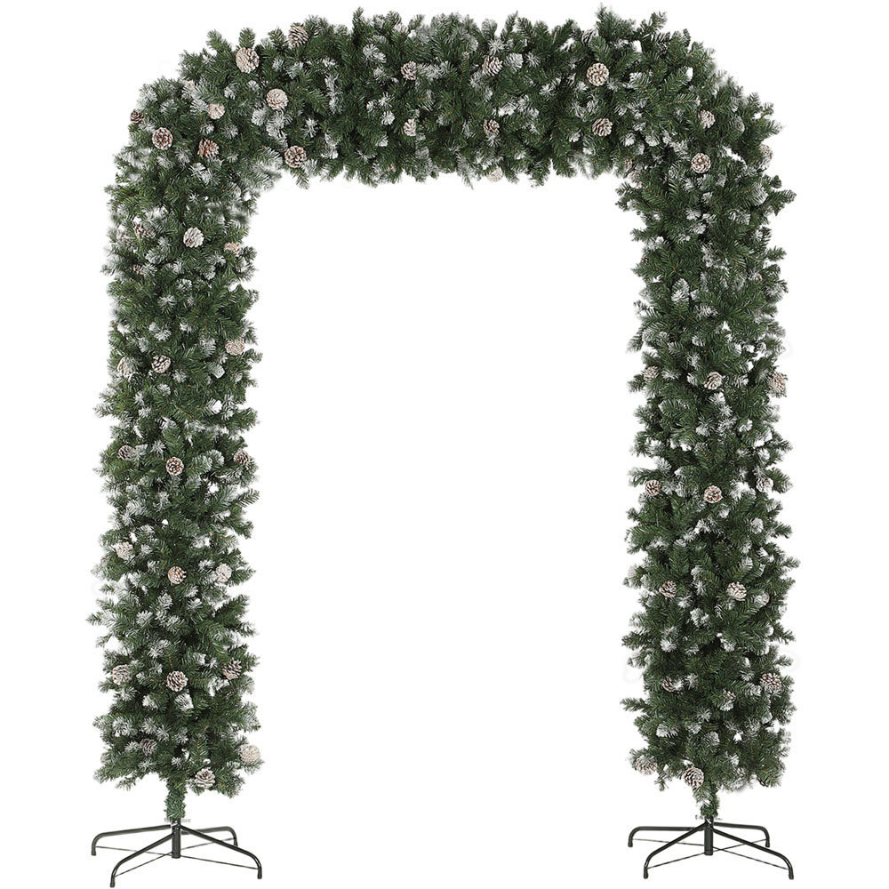 HOMCOM Snow Frosted Christmas Tree Arch 8.2ft Image 1