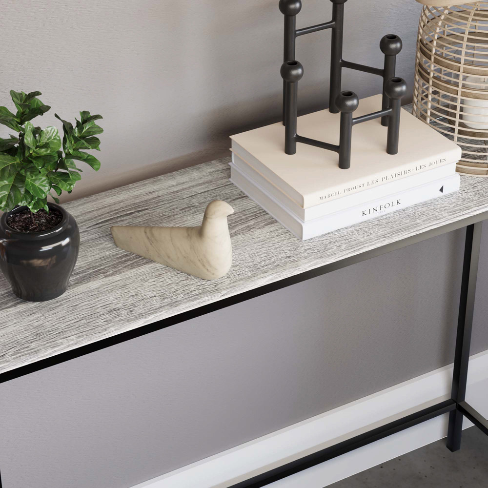 Home Vida Brooklyn Grey Industrial Console Table Image 4