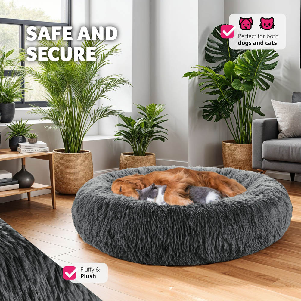 tectake Maja Grey Dog Bed 70 x 70cm Image 4
