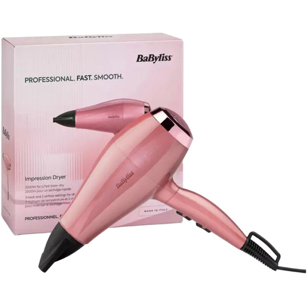 BaByliss Impressions Pink Hair Dryer 2000W Image 2