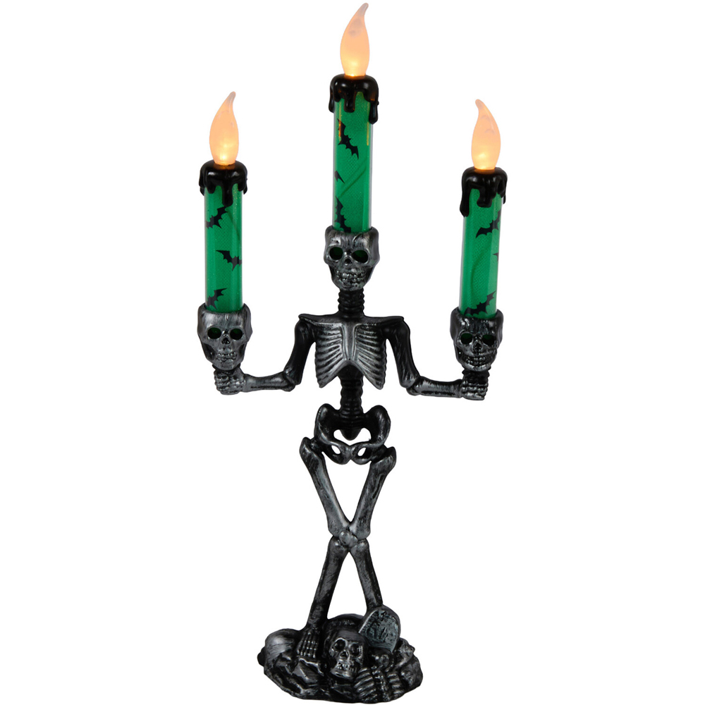 LED Skeleton Candle with Holder Image 5