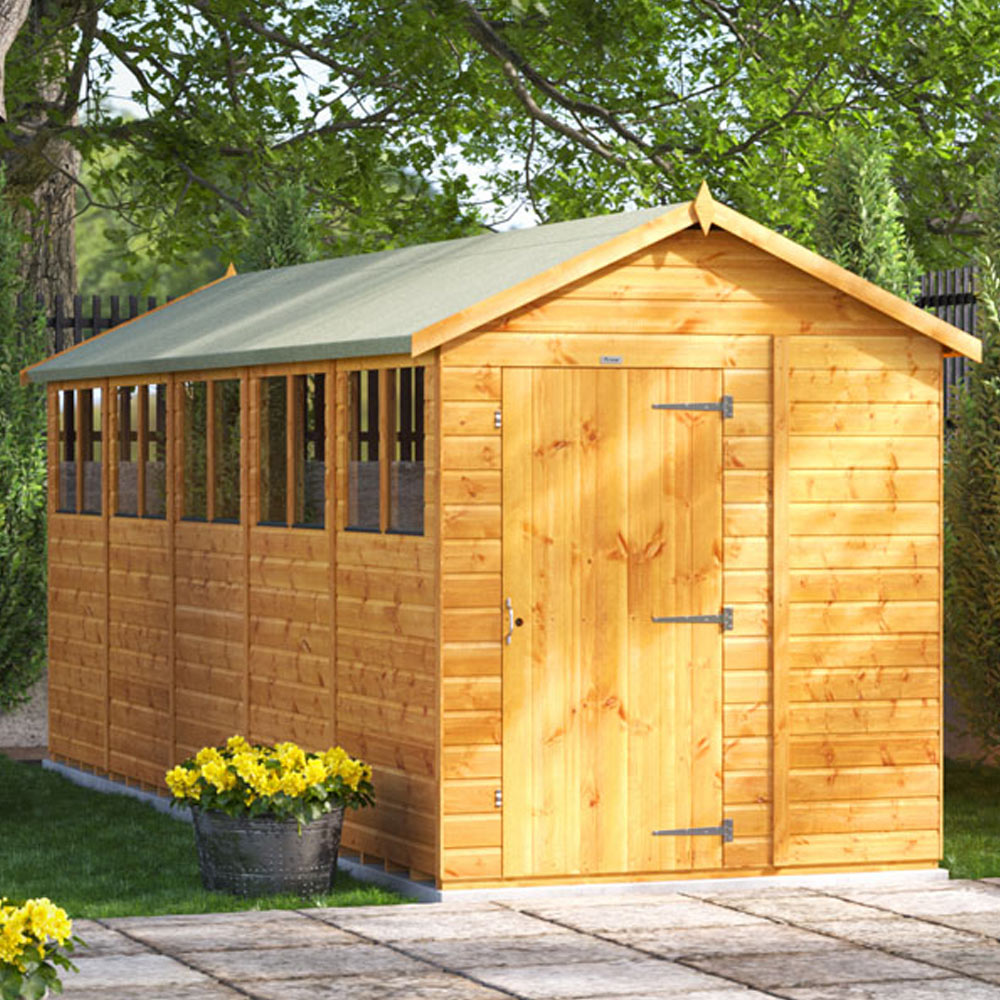 Power Sheds 20 x 6ft Apex Wooden Shed with Window Image 2