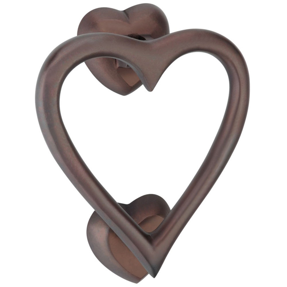 Spira Brass Aged Bronze Heart Door Knocker Image 1