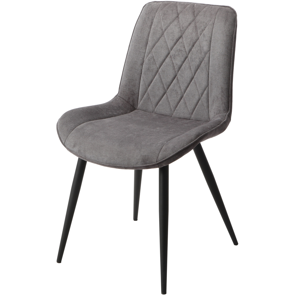 Core Products Aspen Set of 2 Grey and Black Diamond Stitch Dining Chair Image 3